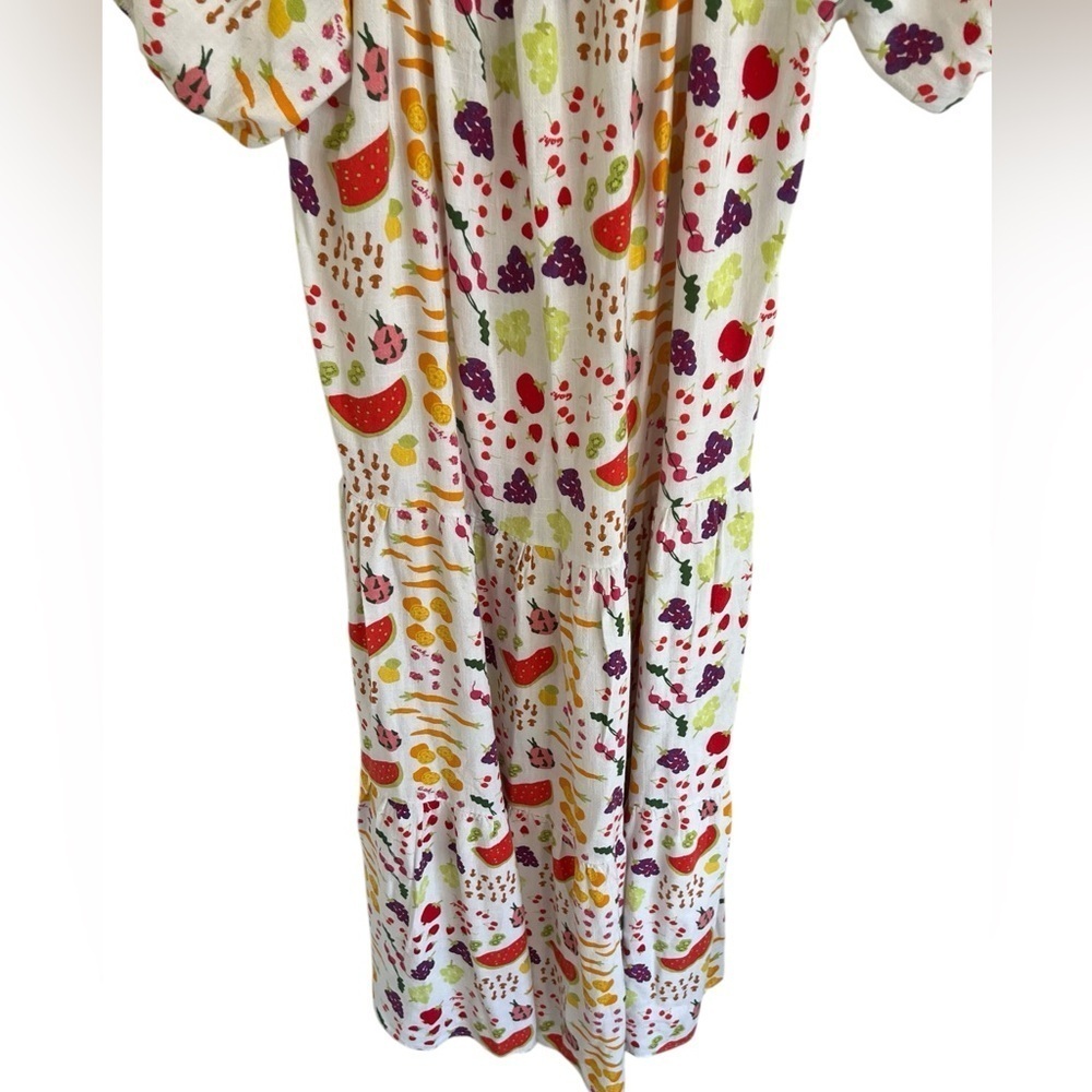 Lisa Says Gah Joni Farmers Market Fruit Print Maxi Dress Medium - Picture 4 of 8